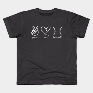 Peace Love and Baseball Kids T-Shirt